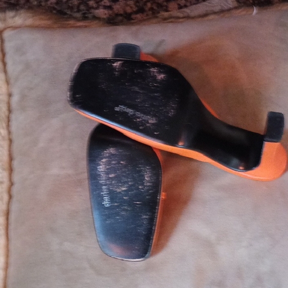 Charles David Coral-Orange Slip-On Mule Heels - Picture 6 of 7